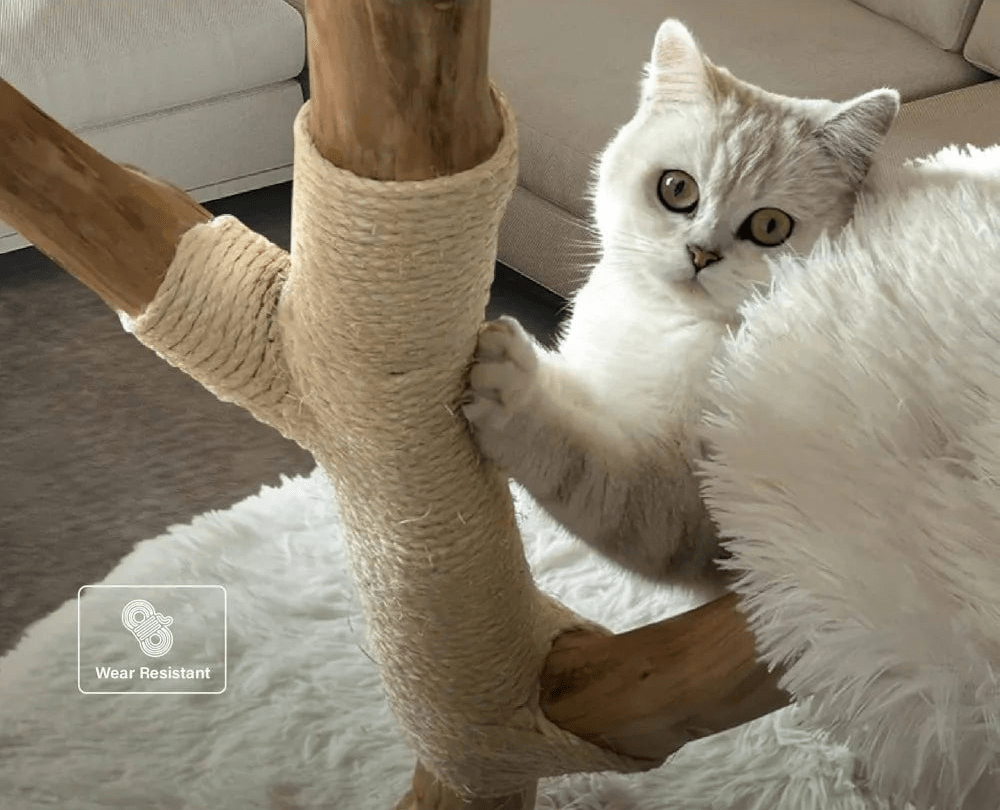 Catitude Heavy Duty Cat Tree for Large Cats - Unique Handmade Aesthetic Cat Tree with Real Solid Wood Branches