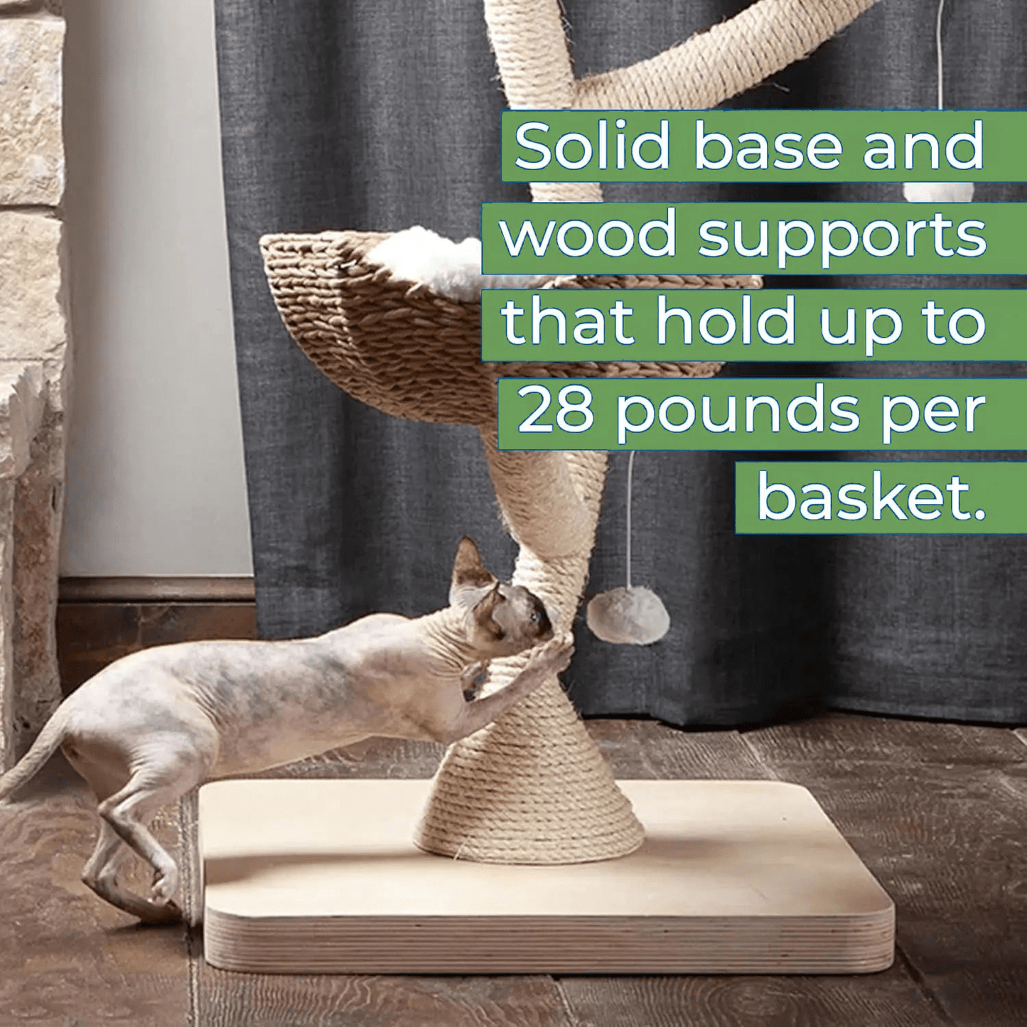 Catitude Luxurious 3-Tier Cat Tower with Faux Fur Beds, Scratching Posts, and Interactive Toys for Cats of All Ages