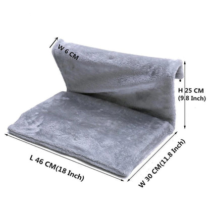 Hanging Cat Bed - Removable Cat Hammock Pet Bed with Soft Coral Fleece, Rust-Proof Steel Frame, and Foldable Support