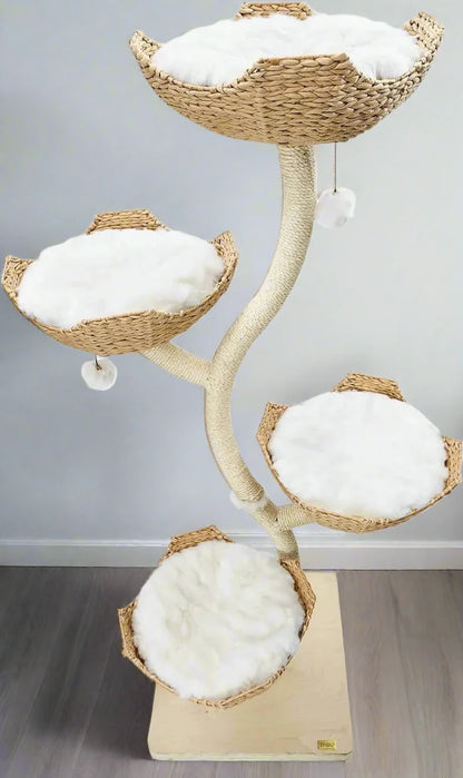 73" Tall Modern Cat Tree Scratching Tower for Large Cats - 3-Layer Scratching Post Condo Cat Tower