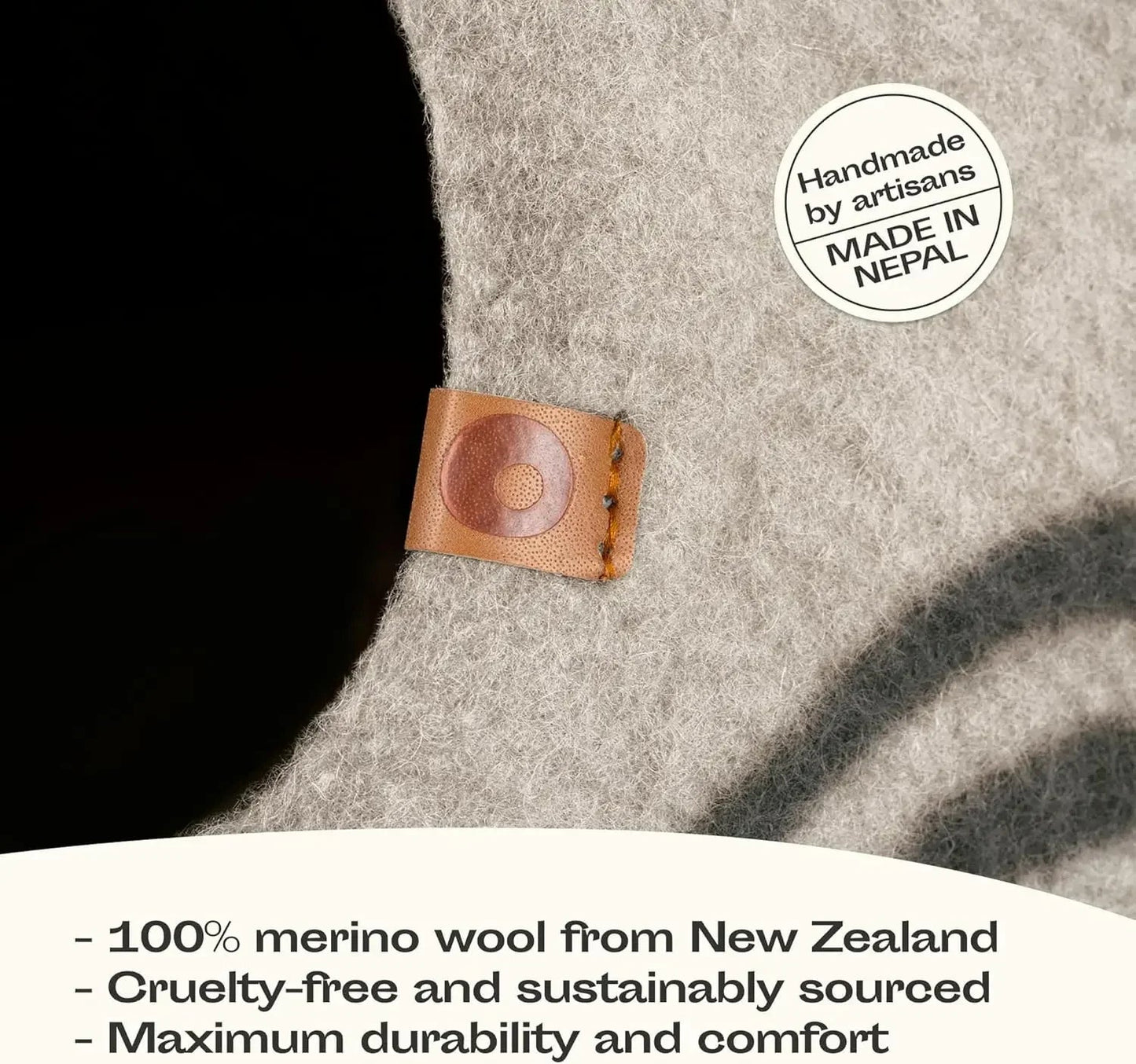 Merino Wool Cat Cave - Premium Handmade Felt Cat Bed for Cats and Kittens, Eco-Friendly and Portable