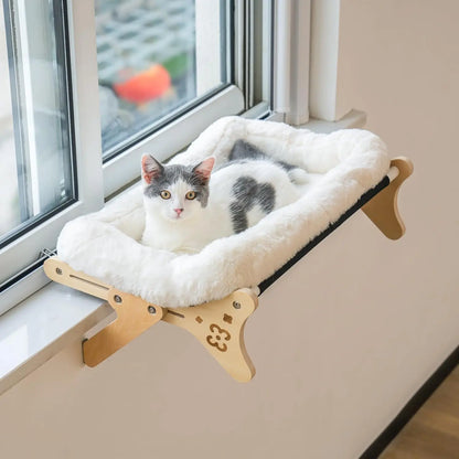 2-in-1 Cat Window Perch and Bed with Adjustable Hammock, Plush Design, and Easy Assembly