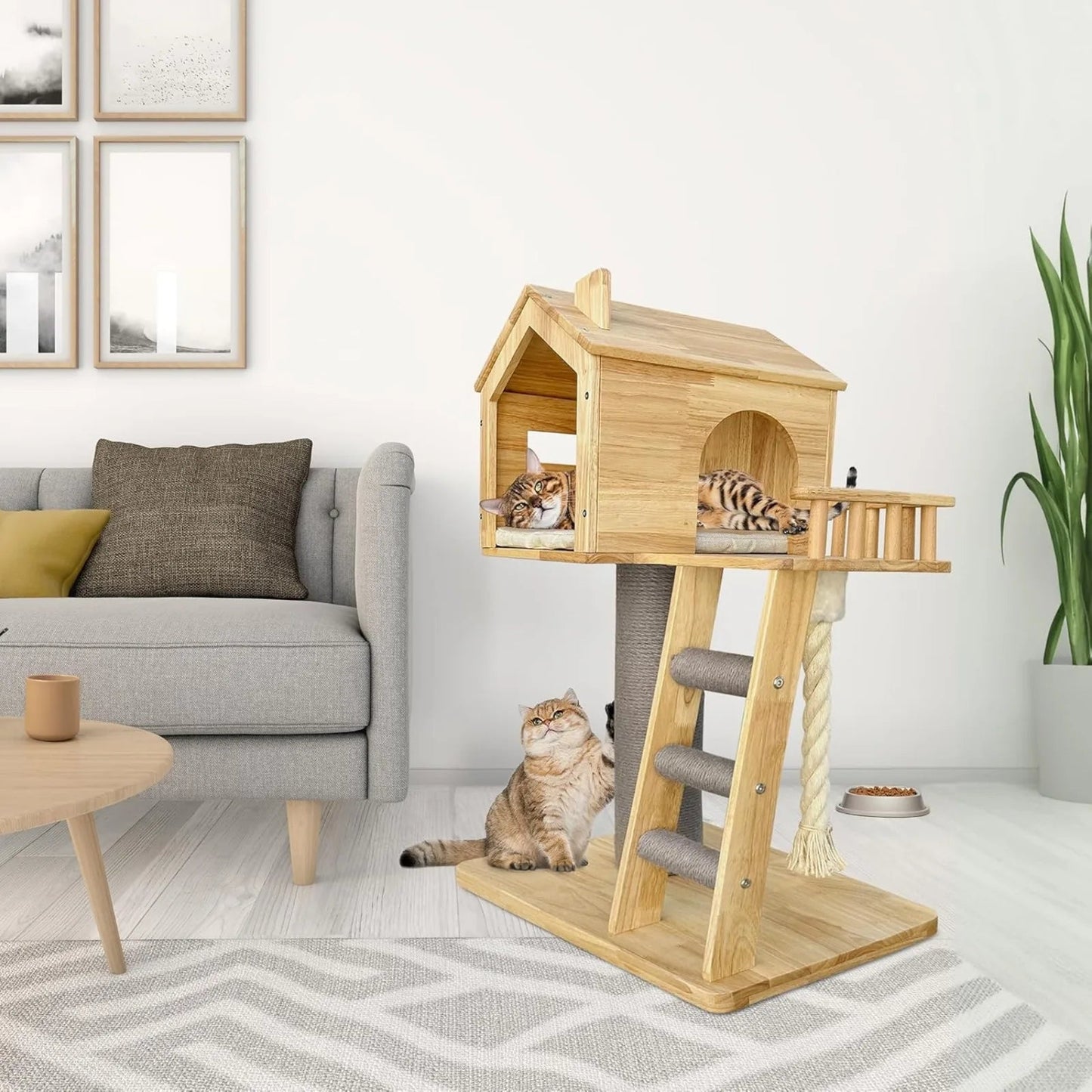 Modern Cat Tree - Durable & Stylish Cat Condo for Indoor Cats with Sisal Scratching Column