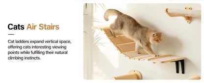 Adjustable Cat Bridge with Climbing Shelves, Wall-Mounted Design, and Customizable Configuration