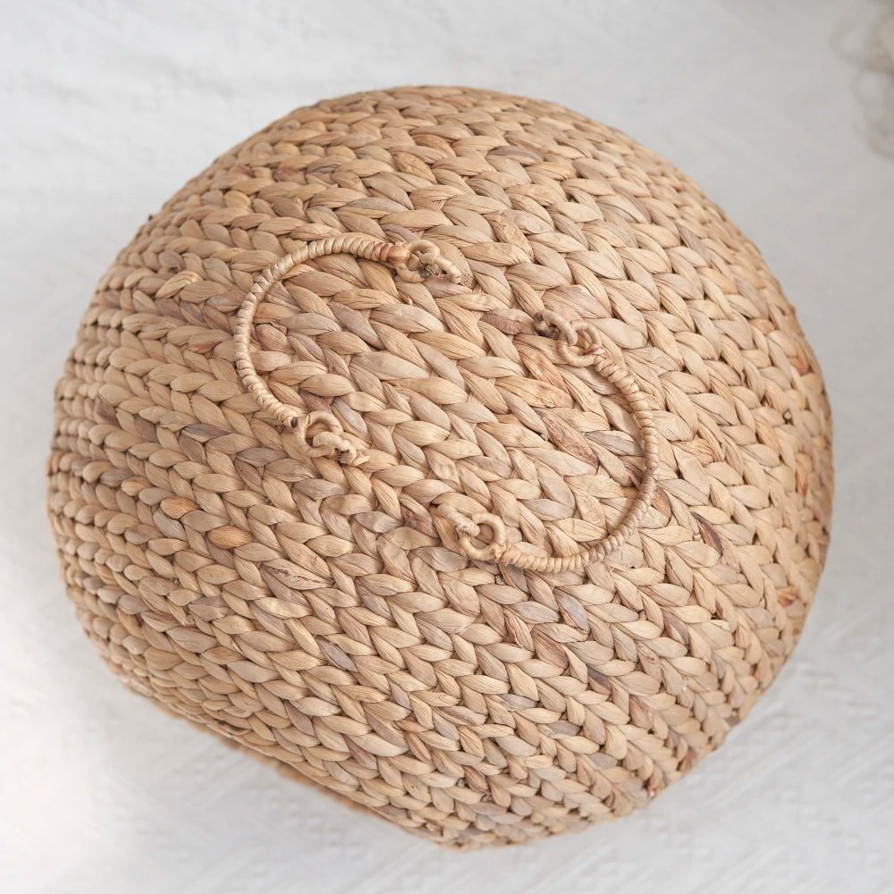 Water Hyacinth Woven Wicker Round Cat Bed Cave - Eco-Friendly, Luxurious, and Cozy Resting Place for Cats