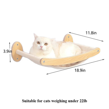 Cat Climbing Shelf Wall Mounted Four Step Stairway with Sisal Scratching Post and Natural Pine Wood Construction