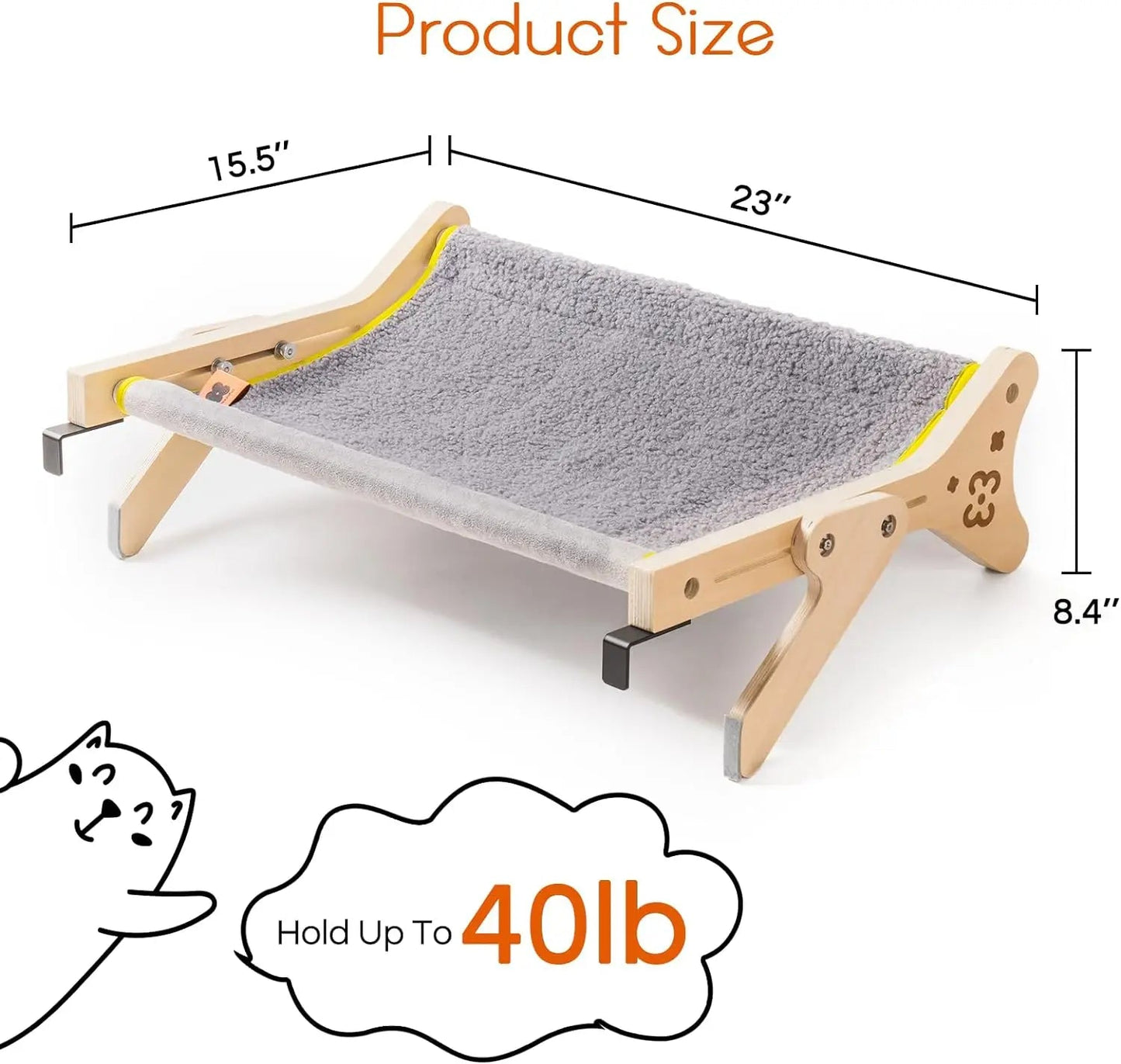 2-in-1 Cat Window Perch and Bed with Adjustable Hammock, Plush Design, and Easy Assembly