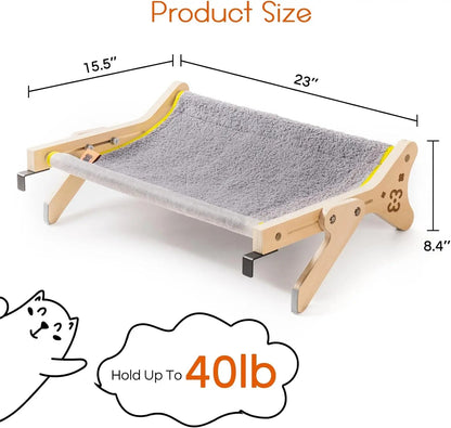 2-in-1 Cat Window Perch and Bed with Adjustable Hammock, Plush Design, and Easy Assembly