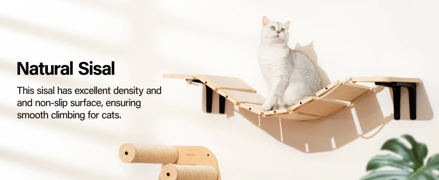 Adjustable Cat Bridge with Climbing Shelves, Wall-Mounted Design, and Customizable Configuration