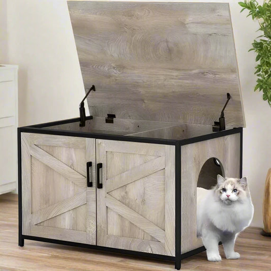 Extra Large Cat Litter Box Enclosure Furniture with Top Opening - Hidden Cat Box