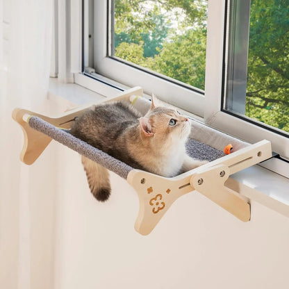 2-in-1 Cat Window Perch and Bed with Adjustable Hammock, Plush Design, and Easy Assembly