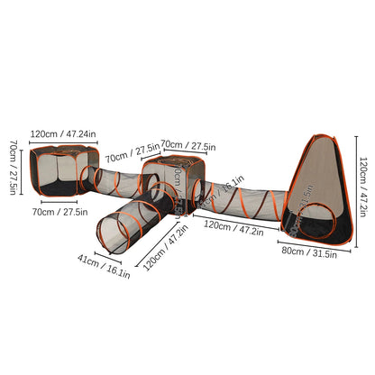 Portable Outdoor Cat Playpen with Tunnels, Tent, and Durable Water-Resistant Material for Indoor and Outdoor Use