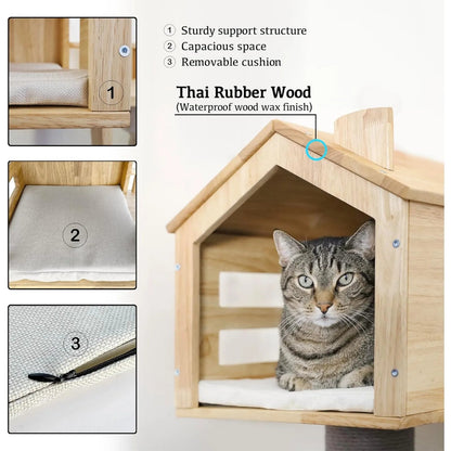 Modern Cat Tree - Durable & Stylish Cat Condo for Indoor Cats with Sisal Scratching Column