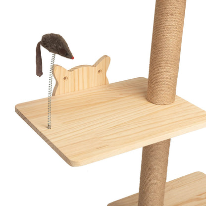 Catitude Wall-Mounted Cat Scratching Pad with Hammock, Perches, and Durable Wood Construction for Small to Large Cats
